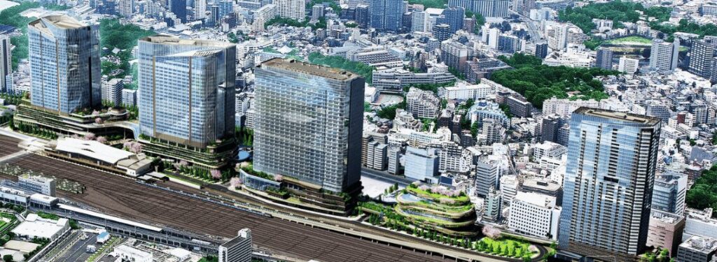 大井町トラックスと高輪ゲートウェイシティの位置関係を示すイメージ