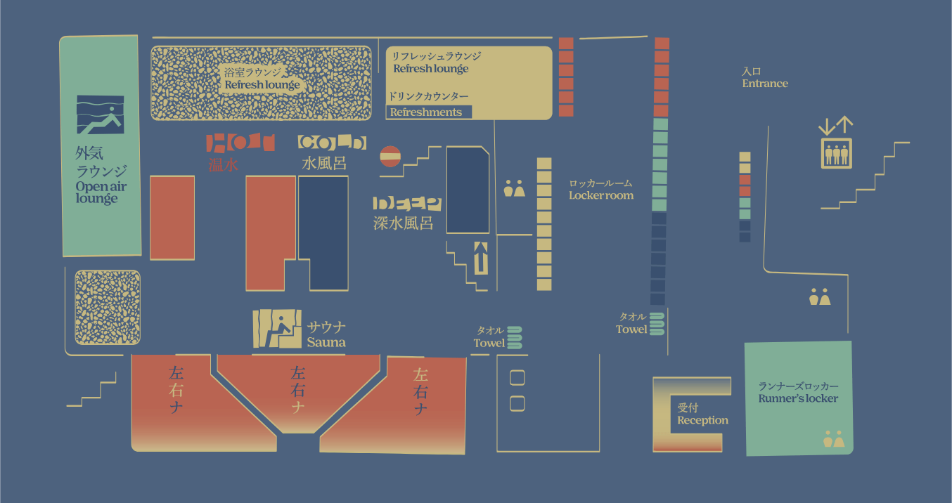 TOTOPAの男性サウナ館内図