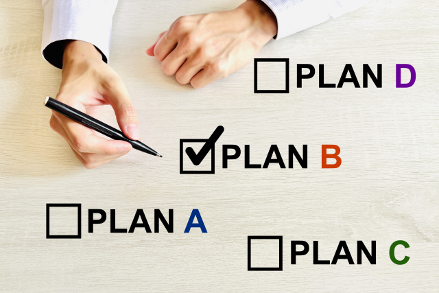 複数のプランからPLAN Bを選ぶイメージ