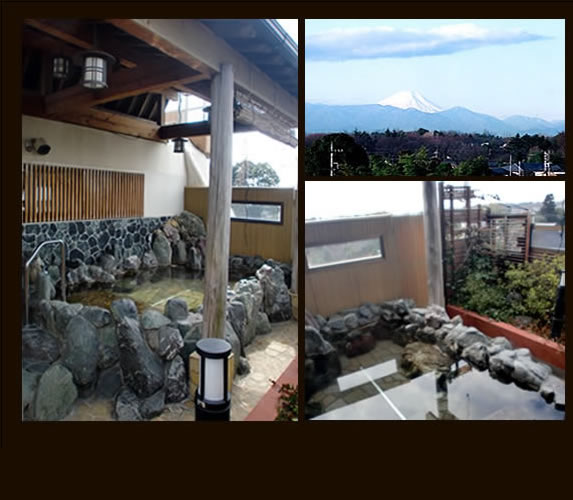 湯の森 深大湯の展望露天風呂 晴れた日に富士山を望める湯の森 深大湯の展望露天風呂オアシス