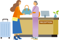 箱根の宿で荷物を受け取る流れ 箱根の宿フロントで配送された荷物を受け取る流れ