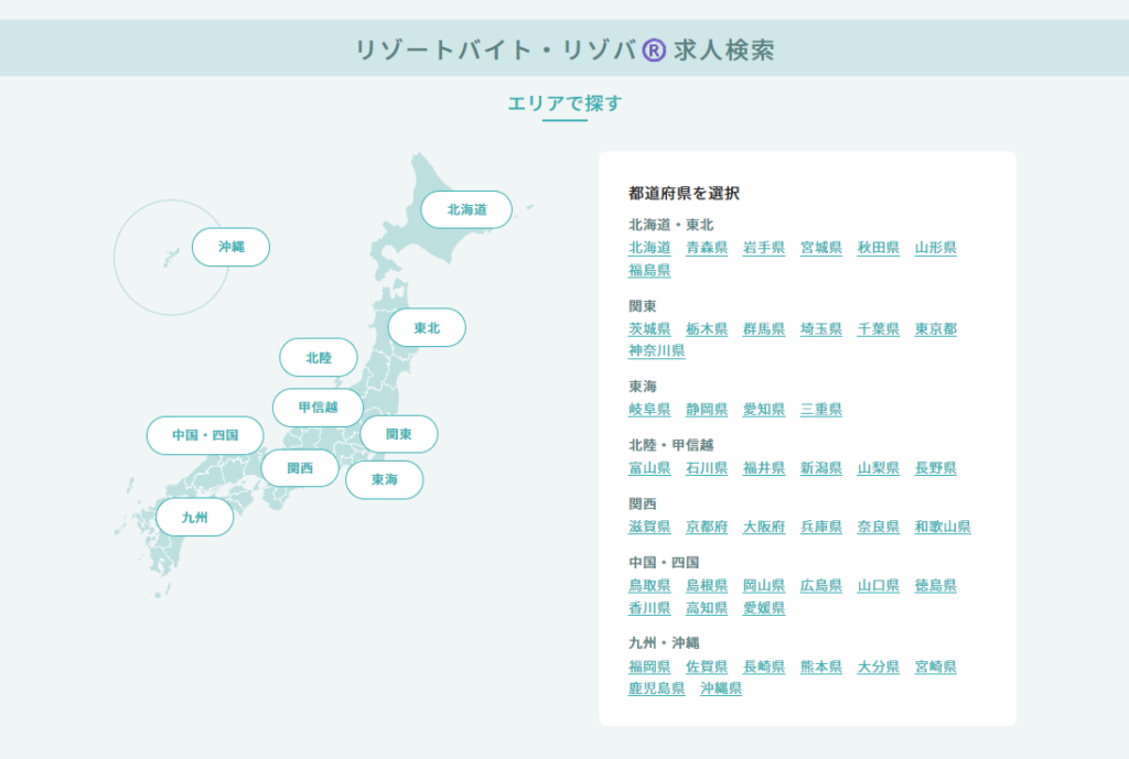 リゾバ.comの登録から勤務開始までの流れを案内する画面