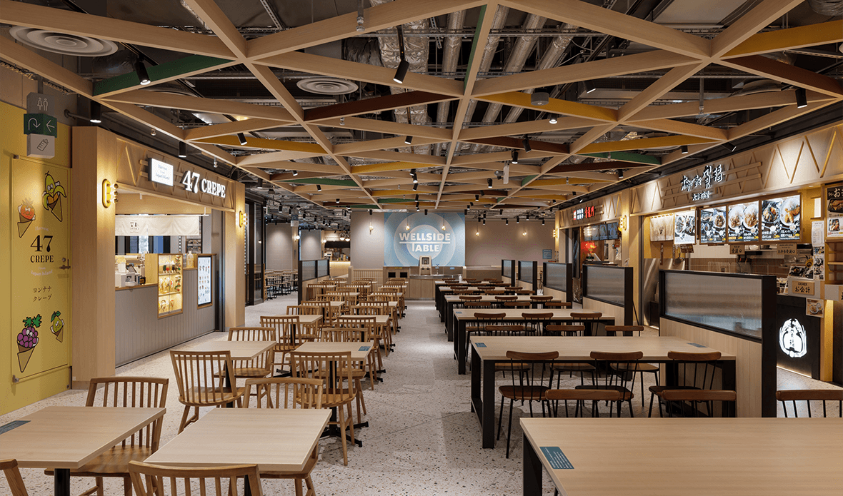 大井町トラックス3階 WELLSIDE TABLEの客席とカウンター