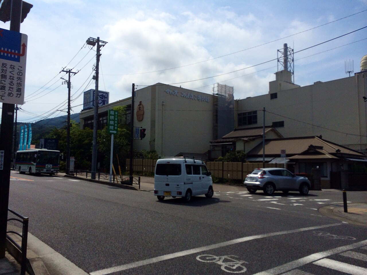 道路を挟んで見た鈴廣かまぼこ博物館の外観